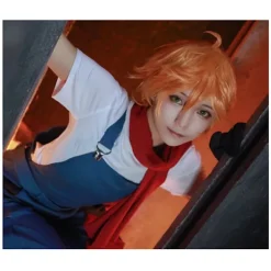 Kort hår Cosplay paryk til mænd, Anime varmebestandig syntetisk Halloween, hverdagsfest kostume paryk