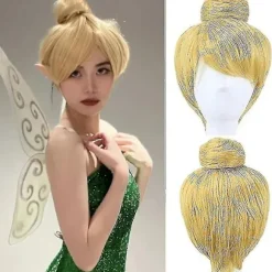 Kort Lige Gyldenblond Cosplay Paryk til Halloweenfest