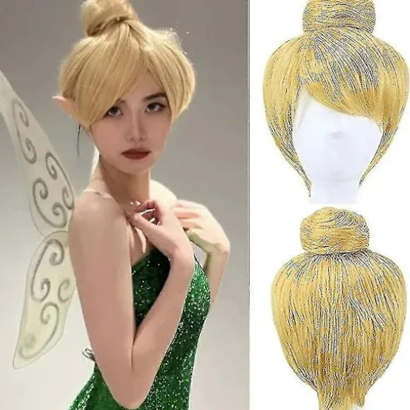 Kort Lige Gyldenblond Cosplay Paryk til Halloweenfest
