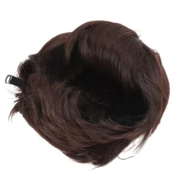 Kort paryk til mænd Moderigtig fluffy mørkebrun syntetisk paryk til Cosplay Halloween kostumefest, CJY 0.1