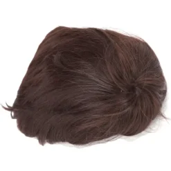 Kort paryk til mænd Moderigtig fluffy mørkebrun syntetisk paryk til Cosplay Halloween kostumefest, CJY 0.1