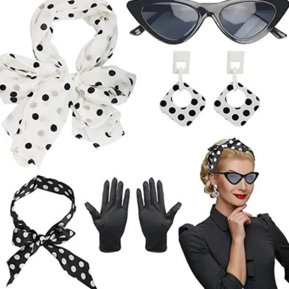 Kostume Rockabilly Tilbehør Dame 50'er Kjole Tilbehør