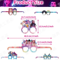 KPOP DEMON HUNTER fest papir briller dekoration fest foto briller atmosfære rekvisitter Photo Glasses 12-Pack-Type A