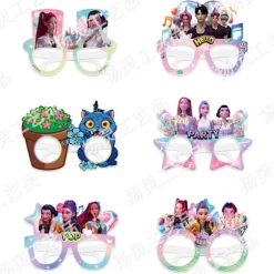 KPOP DEMON HUNTER fest papir briller dekoration fest foto briller atmosfære rekvisitter Foto Briller 12-pak - Type B Photo Glasses 12-Pack - Type B