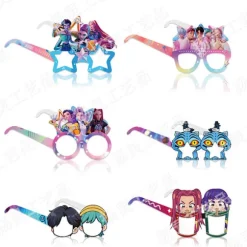 KPOP DEMON HUNTER fest papir briller dekoration fest foto briller atmosfære rekvisitter Foto Briller 12-pak - Type B Photo Glasses 12-Pack - Type B