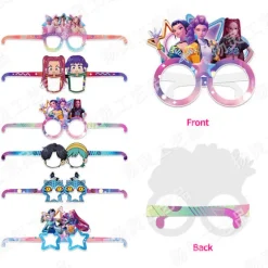 KPOP DEMON HUNTER fest papir briller dekoration fest foto briller atmosfære rekvisitter Foto Briller 12-pak - Type B Photo Glasses 12-Pack - Type B