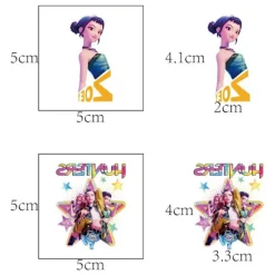 K-POP Demon Hunter Pigegruppe Tatoveringer Klistermærker 20 Ark Tegneserie Tatoveringer Klistermærker Vandoverførsel Engangsklistermærker