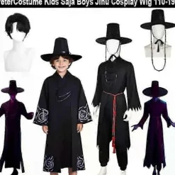 Kpop Demon Hunters Cosplay Kostume - Jinu Idol Outfit med Paryk og Hat Boguge Maskerade Anime Rollespilsdragt B Voksen S B-FA- B Adult S