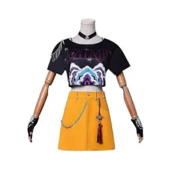 KPop Demon Hunters Cosplay Kostumesæt Rumi Mira Zoey Halloweenfest Maskerade Kompatibel med Kvinder Mira.j Mira XL