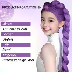 K-Pop Demon Hunters Kostume Sten Paryk Mira Zoe Realistisk Anime Cosplay Lilla Sten Purple Rumi