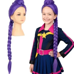 K-Pop Demon Hunters Kostume Sten Paryk Mira Zoe Realistisk Anime Cosplay Lila Sten