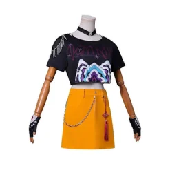KPop Demon Hunters Mira Sort Cosplay Kostumesæt - Halloween Fest Fancy Dress til Kvinder _d Mira Without Wig L Adults