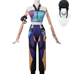 KPop Demon Hunters Zoey Cosplay Kostumesæt Halloween Fest Maskerade Kompatibel med Kvinder _e Zoey Med Paryk M Voksne Zoey With Wig Adults