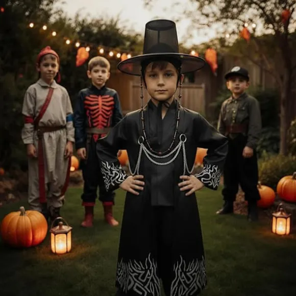 Kpop dæmonjæger Cosplay kostume til drenge, Kpop Hunters skurk Saja Jinu outfit med kappe, dæmon, Saja, halloween 1 1 160cm