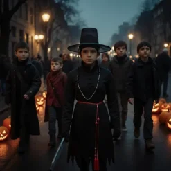 Kpop dæmonjæger Cosplay kostume til drenge, Kpop Hunters skurk Saja Jinu outfit med kappe, dæmon, Saja, halloween 1 1 160cm