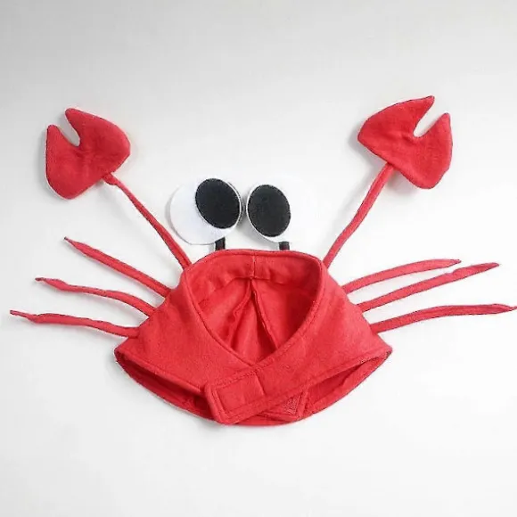 Krabbehat - Havdyrhat - Fiskehat - Krebskostume - Underhavsfest - Lavet af Funny Party Hat-lingling}