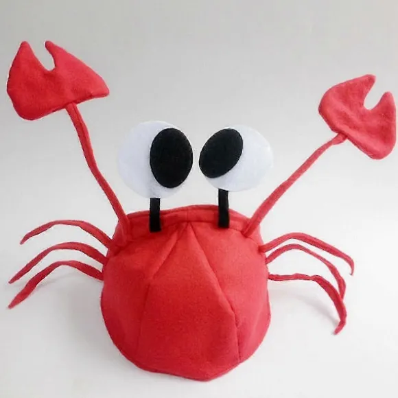 Krabbehat - Havdyrhat - Fiskehat - Krebskostume - Underhavsfest - Lavet af Funny Party Hat-lingling}