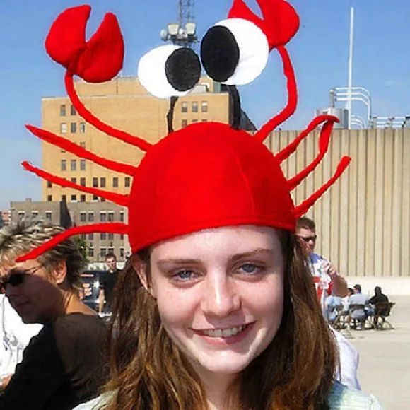 Krabbehat - Havdyrhat - Fiskehat - Krebskostume - Underhavsfest - Lavet af Funny Party Hat-lingling}