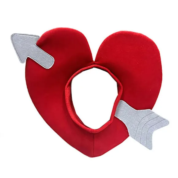 Kærlighedshjerte Hovedbeklædning Hat til Voksen 3D Amor Pile Hjerte Hat til Halloween Dag Festival Fejring Maskeradehovedbeklædning Red