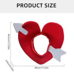 Kærlighedshjerte Hovedbeklædning Hat til Voksen 3D Amor Pile Hjerte Hat til Halloween Dag Festival Fejring Maskeradehovedbeklædning Red