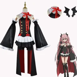 Krul Tepes Cosplay Kostume Anime Seraph of The End Owari No Seraph Krul Tepes Cosplay Paryk Heks Vampyr Kjole Halloween Tøj L L L Only Wig