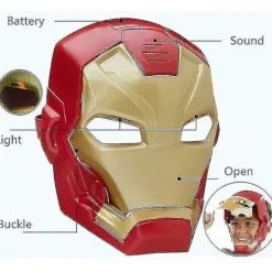 Kryc Marvel Avengers 4 Iron Man Captain America Maske Lys Lyd Åben Ansigt Hjelm Maske Til Børn Halloweenc A Thsidne