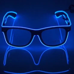 Kryc Neon El Wire Led Light Up Led Briller Clear Led Standard Kontrolboks Sjove Fantastiske Cool Briller Til Jul Halloween Wild
