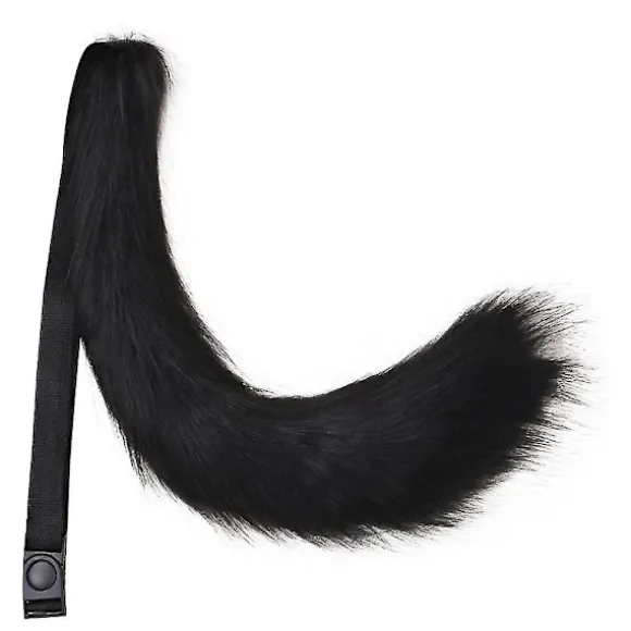 Kunstig Pels Hale Til Halloween Fest Kostume Tilbehør Plys Ræv Ulv Hale (FMY) black