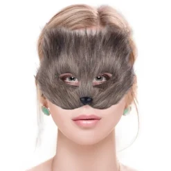 Kunstig Pels Rævehale Kat Maske Therian Maske og Hale Halloween Cosplay Fest-WELLNGS