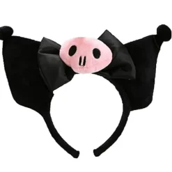 Kuromi Hårnål Ører Hovedbøjle, Plys Hovedbøjle Anime Cosplay Hovedbeklædning Tilbehør til Piger Sort QD
