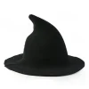 Kvinde Heks Hat Troldmand (Sort 56-58cm), Uld Hat Voksen Tøj Fest Rekvist Halloween Camouflage Rollespil Hat
