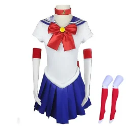 Kvinde Sailor Moon Kostume Cosplay Fest Uniform Outfit Sæt Gaver L M