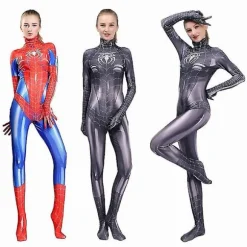 Kvinde Spiderman Superhelt Sexet Jumpsuit Kostume Pige Cosplay Outfit V Red XS