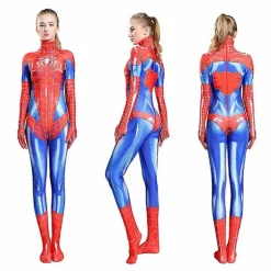 Kvinde Spiderman Superhelt Sexet Jumpsuit Kostume Pige Cosplay Outfit Rød Z Red XS