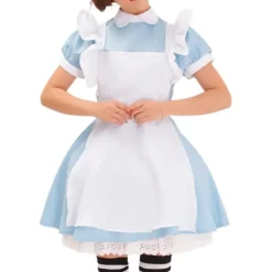 Kvinder Alice i Eventyrland Kostume Cosplay Kostume Maid Kjole Eventyr Udklædning Med Hovedbeklædning Outfits Sæt Præsenter Yz XL