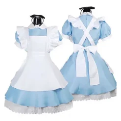 Kvinder Alice i Eventyrland Kostume Cosplay Kostume Pige Kjole Eventyrkjole Klæd Dig Ud Med Hovedbeklædning Outfits Sæt Gave XL