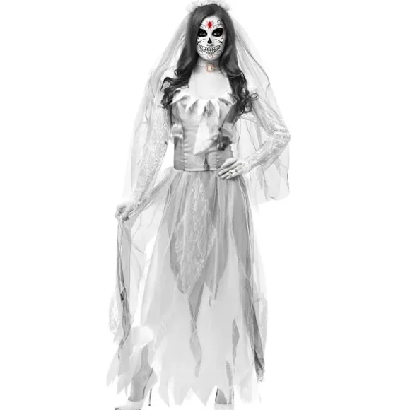 Kvinder Cosplay Halloween Kostume Spøgelse Zombie Brudekjole Hvid M M