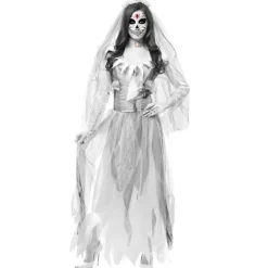 Kvinder Cosplay Halloween Kostume Spøgelse Zombie Brudekjole Hvid M M
