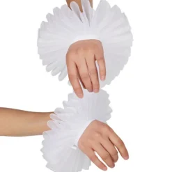 Kvinder Flæset Håndledsmanchet Klovn Renæssance Victoriansk Cosplay Kostume Tilbehør White