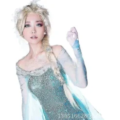 Kvinder paryk frosne prinsesse Elsa samme fletning hårcover W163