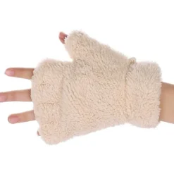 Kvinder Piger Varm Halv Finger Plys Handsker Handsker Sød Panda Hund Pote Handsker