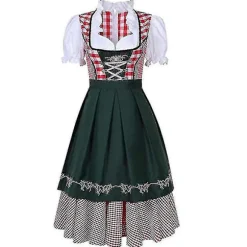 Kvinder Traditionel Oktoberfest-kjole tysk øl Wench Dirndl-kjole med forklæde Kostume Festkjole Xs-6xl Plus Size 4XL