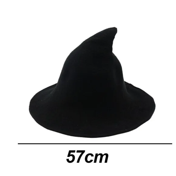 Kvindernes Halloween Heksehat Uld Hat Bred Skygge Spire Strikket Stil 4