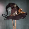 Kvindernes Halloween Party Maskerade Filt Heks Hat Cosplay Rekvisit Kostume Fancy Dress Aespa