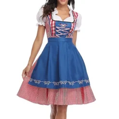 Kvinders Oktoberfest Kostume Voksen Dirndl Tysk Traditionel Bayersk Ølfestival Karneval Fraulein Cosplay Maid Kjole Outfit -a Black XXL