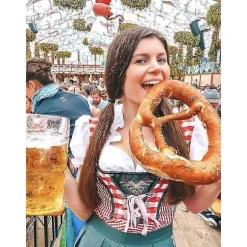 Kvinders Oktoberfest Kostume Voksen Dirndl Tysk Traditionel Bayersk Ølfestival Karneval Fraulein Cosplay Maid Kjole Outfit -a Black XXL