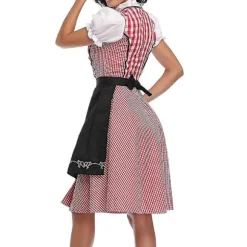 Kvinders Oktoberfest Kostume Voksen Dirndl Tysk Traditionel Bayersk Ølfestival Karneval Fraulein Cosplay Maid Kjole Outfit -a Black XXL