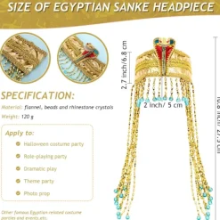 Kvindes Egyptisk Slangehovedbånd Krone Perlehovedbånd Kostume Tilbehør Hovedbeklædning Gold