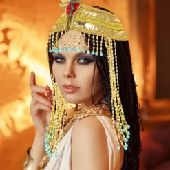 Kvindes Egyptisk Slangehovedbånd Krone Perlehovedbånd Kostume Tilbehør Hovedbeklædning Gold