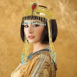 Kvindes Egyptisk Slangehovedbånd Krone Perlehovedbånd Kostume Tilbehør Hovedbeklædning Gold